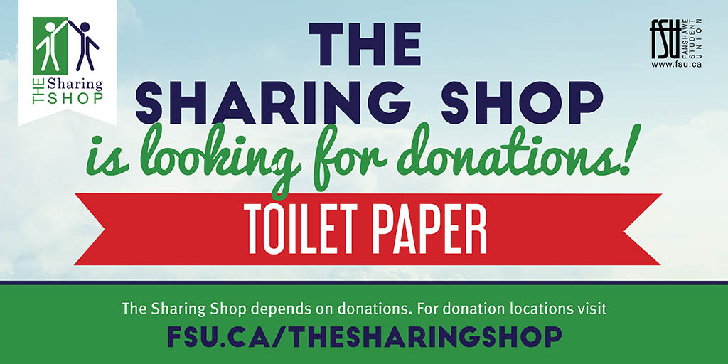 The Sharing Shop is looking for donations of toliet paper