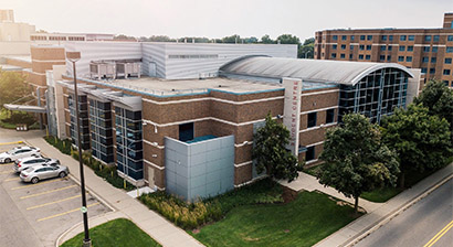An overhead view of the Student Centre.