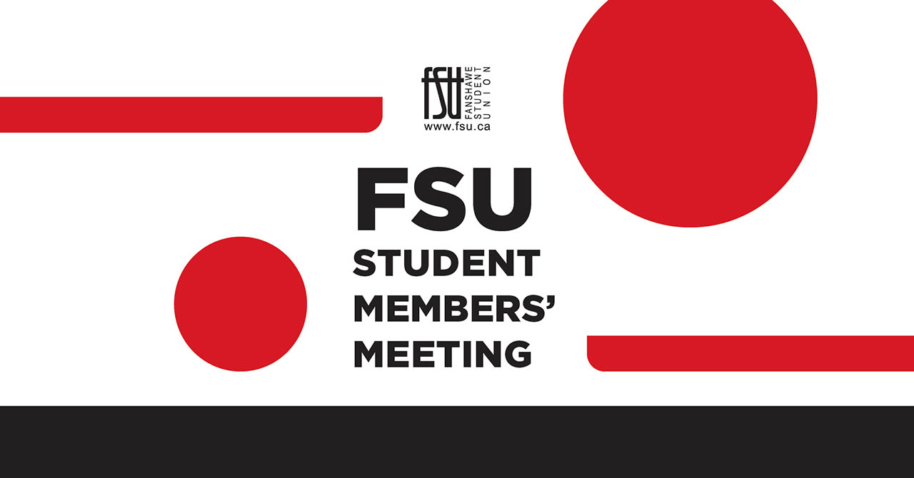 Fanshawe College students gathered for a union meeting with a speaker addressing the group.