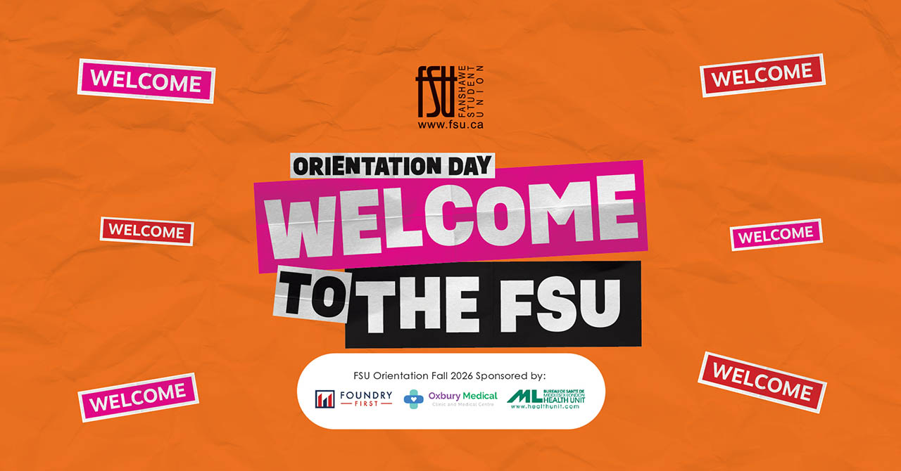 Bright orange background with bold text welcoming new students to FSU Orientation Day for Fall 2026.