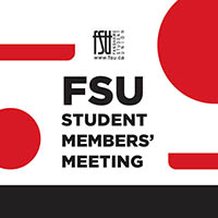 Fanshawe College students gathered for a union meeting with a speaker addressing the group.