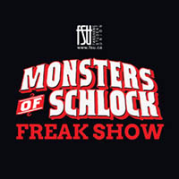Fanshawe Student Union logo above bold red and white text reading Monsters of Schlock Freak Show on a black background.