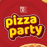 An illustration of pizzas. The FSU logo is shown. Text in the image states: Pizza Party.