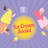 Illustrations of frozen treats. The FSU logo is shown. Text states: Ice Cream Social.