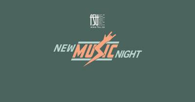 Fanshawe Student Union logo above stylized text reading New Music Night with a lightning bolt and hand making a rock sign.