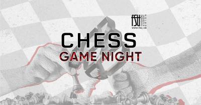 Two hands engaged in a chess game with a bold Chess Game Night text overlay and Fuel Esports and Fanshawe Student Union logos.