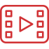 Illustration of a film strip with the play icon over it
