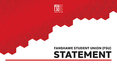 An image with the FSU logo and the text Fanshawe Student Union (FSU) update.