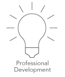Illustration of a lightbulb with the text: Professional Development