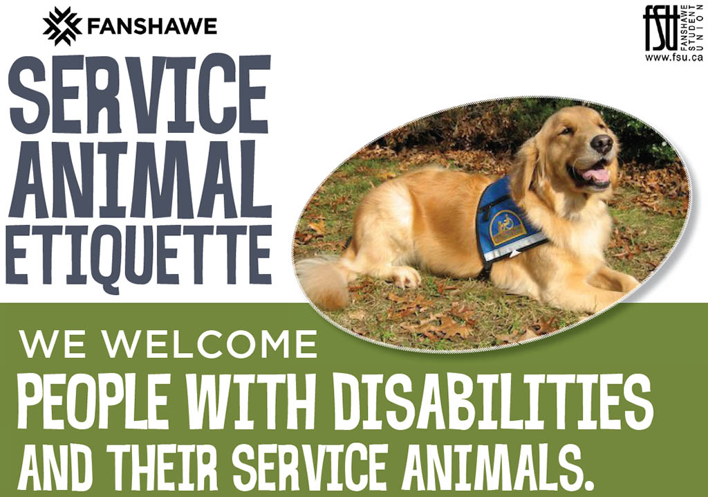 Fanshawe/FSU Service Animal Etiquette poster