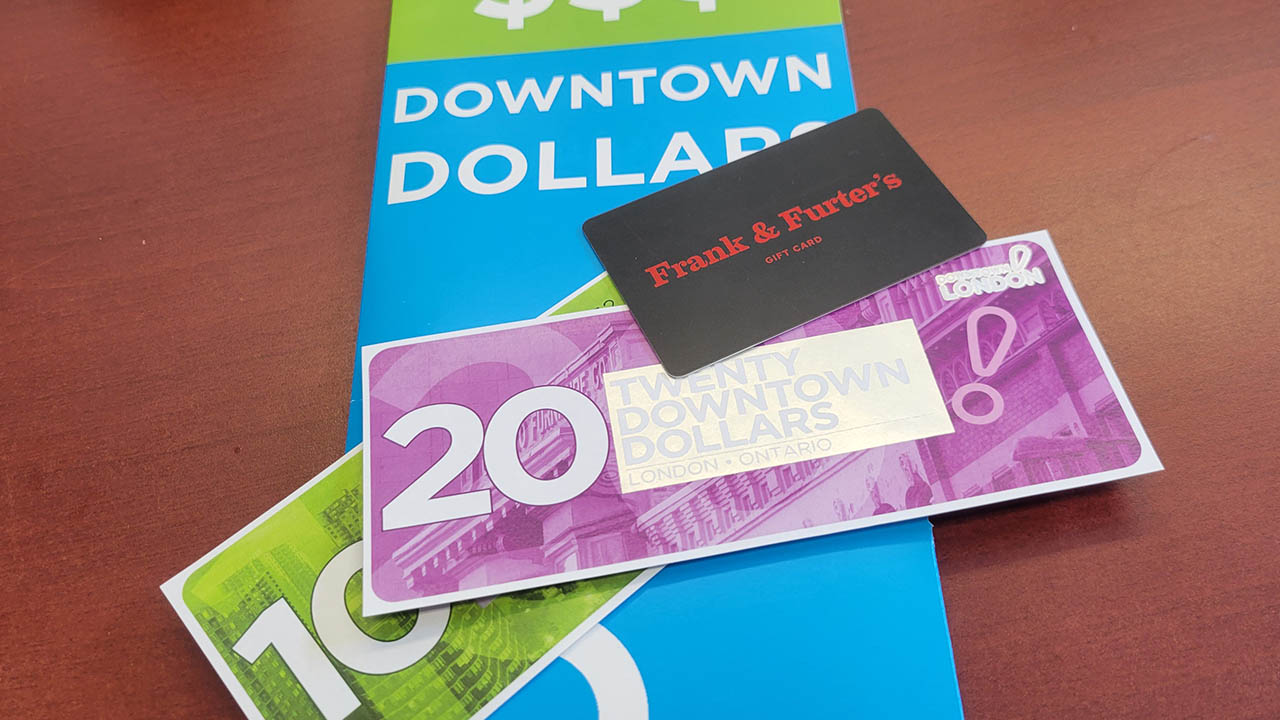 Downtown Dollars and a Frank and Furter's gift card