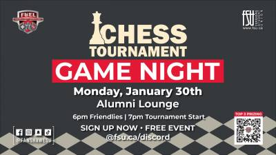 FSU Game Night: Chess TournamentMonday, January 30th, 2023