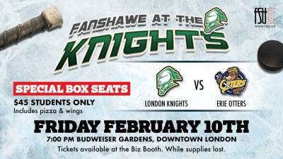 Fanshawe at the Knights (Box Seats)Friday, February 10th, 2023
