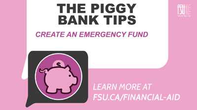 The Piggy Bank Tips - Create an emergency fund.