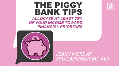 The Piggy Bank Tips - Allocate at least 20% of your income towards financial priorities.