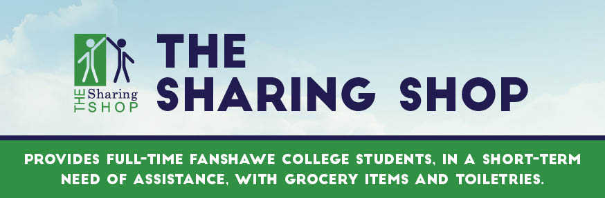 The Sharing Shop provides full-time Fanshawe College students, in a short-term need of assistance with grocery items and toiletries.